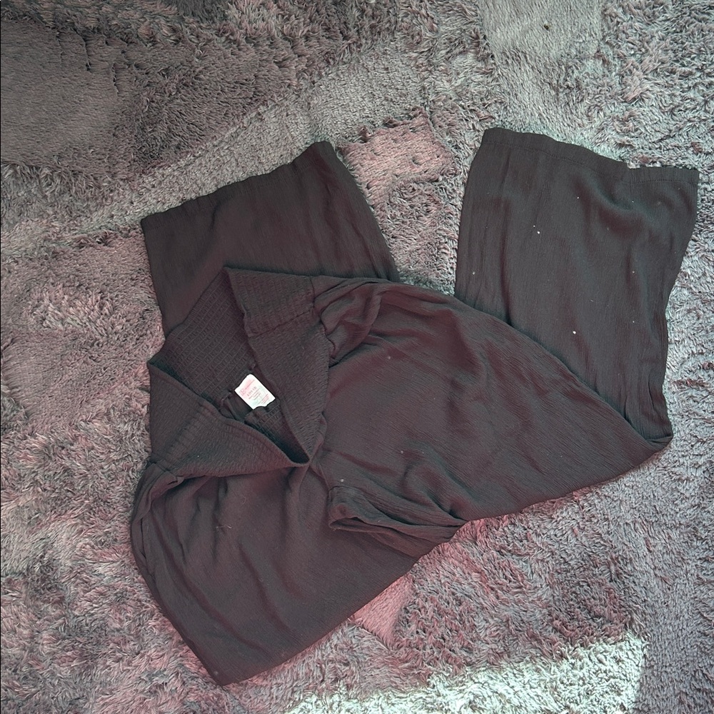 No Boundaries Smocked Wide Leg Coverup Pants (L)